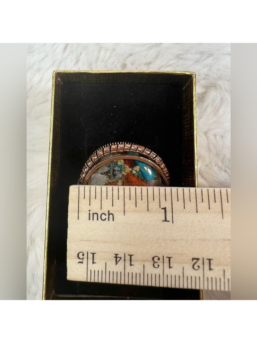 Oyster Copper Vintage Style Ring size 8.25 - Picture 5 of 7